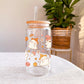 Glazen Drinkbeker met Schattige Spookjes en Pompoenen Patroon