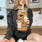 Glazen Drinkbeker met Spookjes, Heksenhoedjes en Bezems
