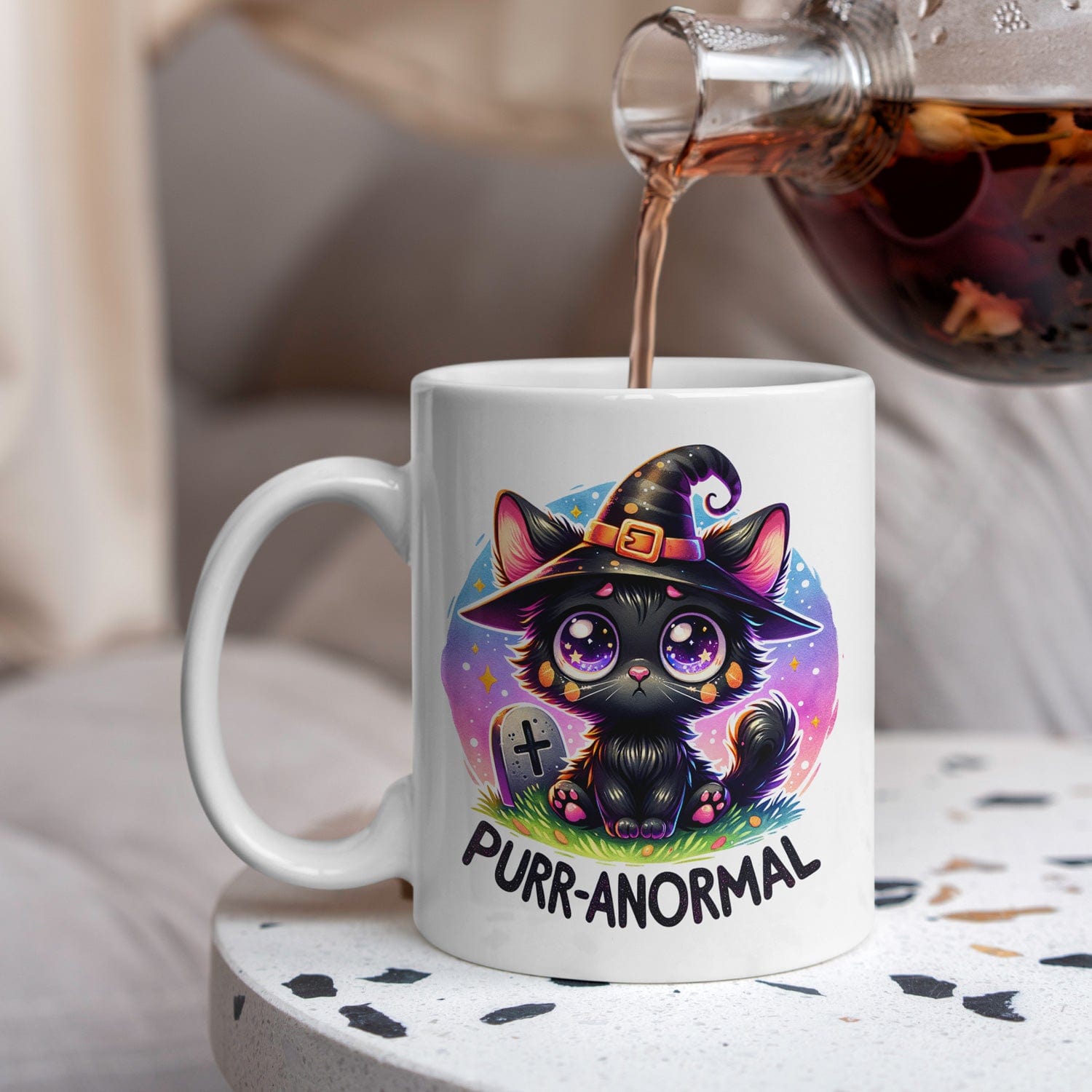 Grappige Kat koffiemok met spreuk purranormal