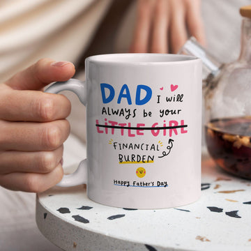 Grappige Vaderdag Mok – Papa’s Kleine Meid Cadeau