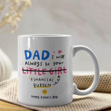 Grappige Vaderdag Mok – Papa’s Kleine Meid Cadeau