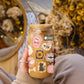 Halloween Sugar Cookies Glazen Beker 500 ml met Deksel & Glazen Rietje
