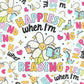 Happiest when I am reading waterdichte vinyl sticker