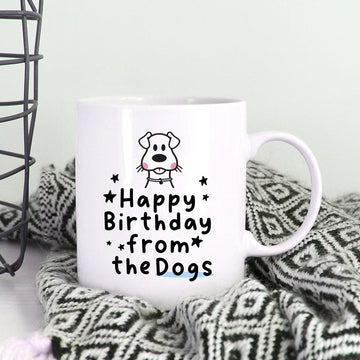 Gepersonaliseerde Honden mok met Namen – “Happy Birthday from the Dogs” – Uniek Cadeau voor Hondenliefhebbers Creasowl