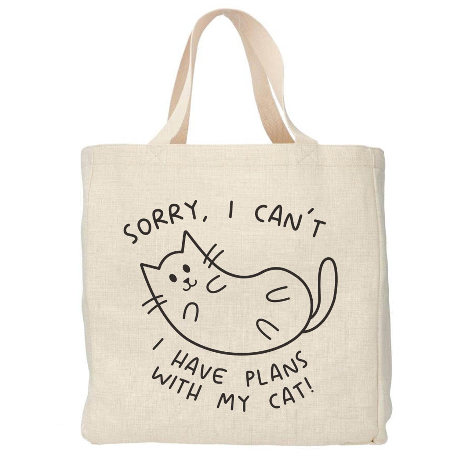I have plans with my cat - tote bag - Boodschappentas 38 x48 cm
