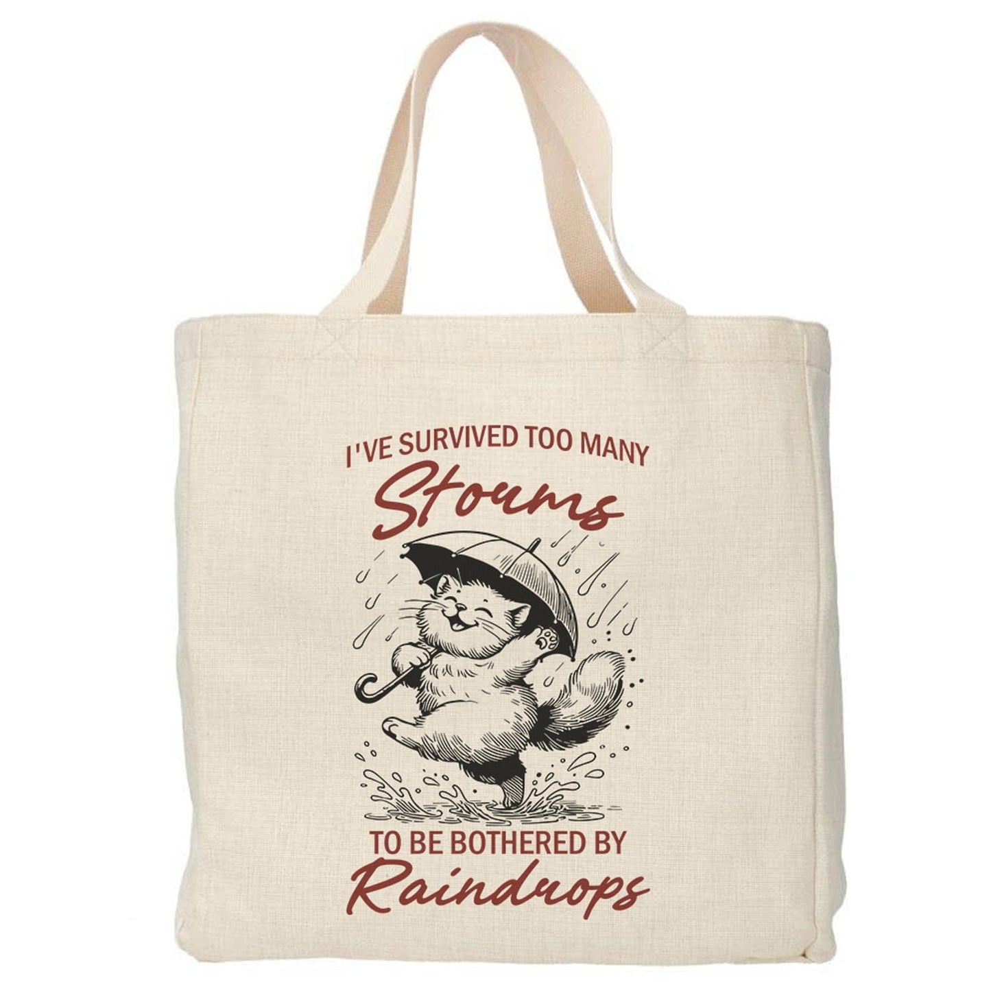 I have survived too many storms tote bag - Boodschappentas 38 x48 cm - Polylinnen