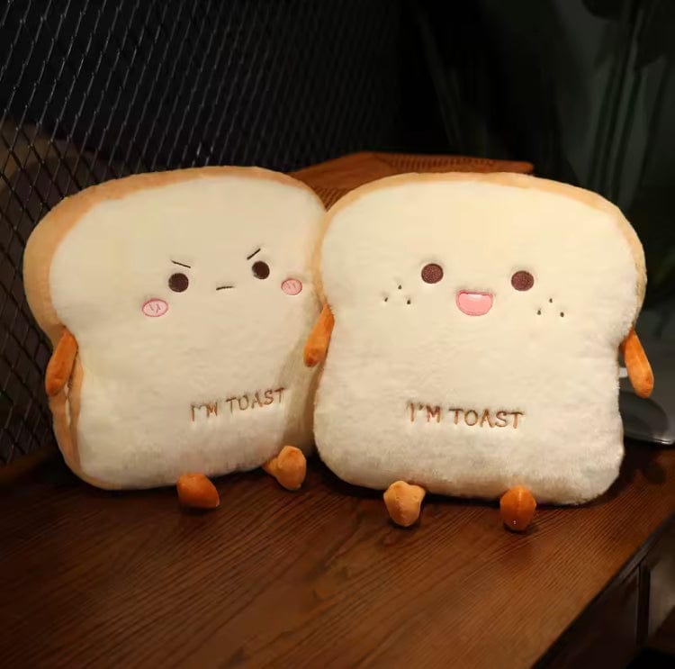 I'm Toast 35 cm Pluche Broodkussen – Zachte Toast Simulatie Handkussen
