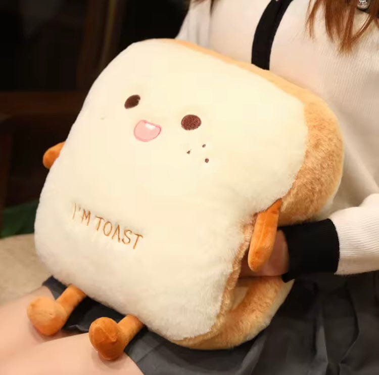 I'm Toast 35 cm Pluche Broodkussen – Zachte Toast Simulatie Handkussen