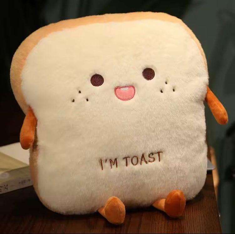 I'm Toast 35 cm Pluche Broodkussen – Zachte Toast Simulatie Handkussen