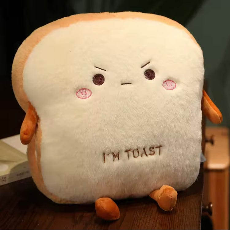 I'm Toast 35 cm Pluche Broodkussen – Zachte Toast Simulatie Handkussen