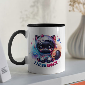 I need space kat koffiemok met spreuk