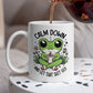 Kikker Mok “Calm Down and Let That Sh*t Go” 🐸 | Keramische Mok 330ml Dubbelzijdig Bedrukt