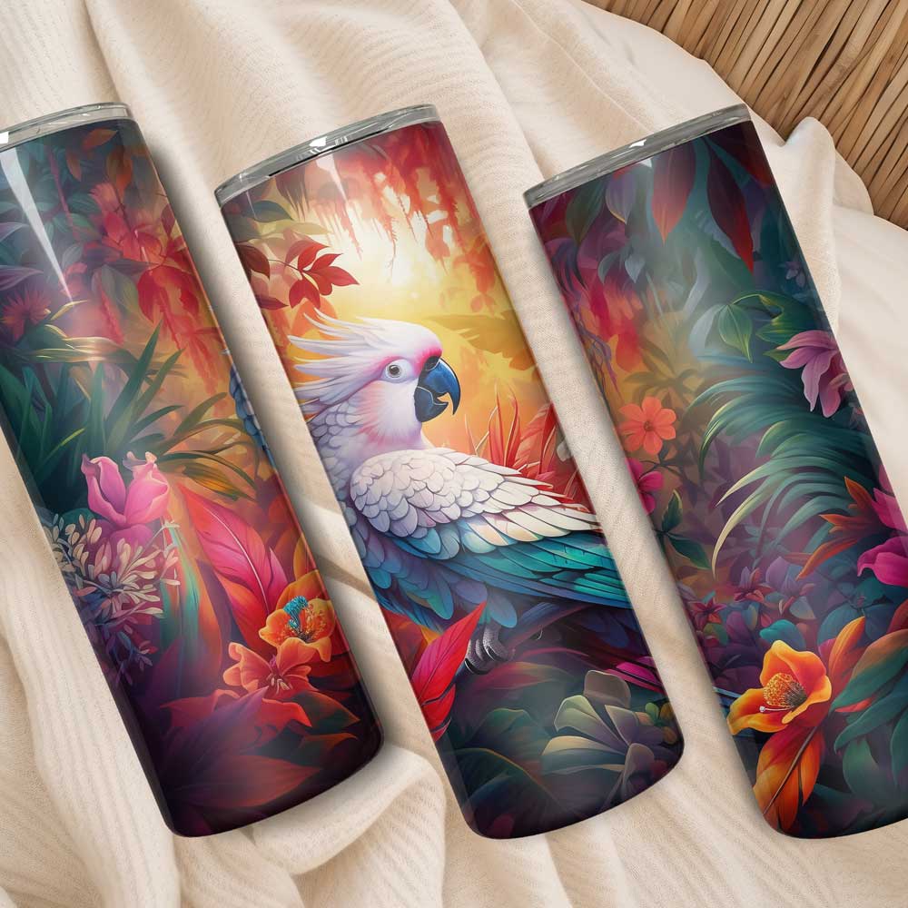 Kleurrijke kaketoe tumbler