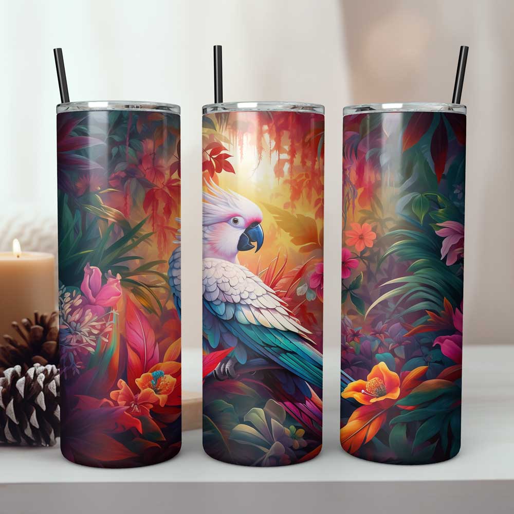 Kleurrijke kaketoe tumbler