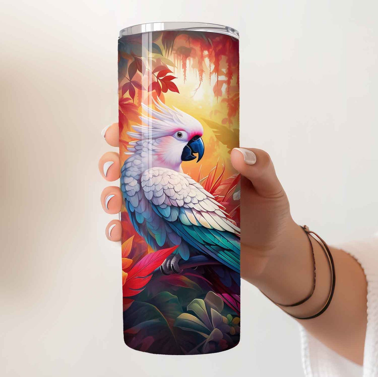 Kleurrijke kaketoe tumbler