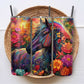 Kleurrijke paarden tumbler met bloemen