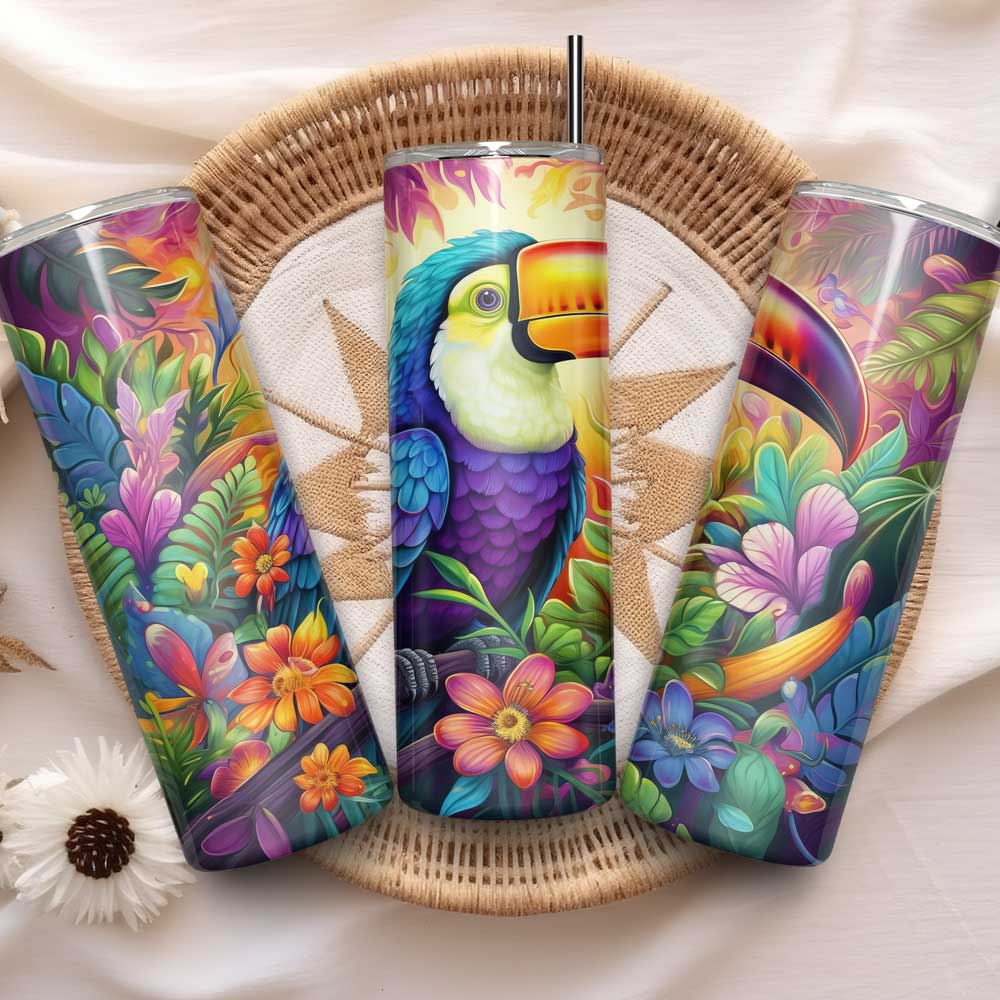 Levendige toekan tumbler