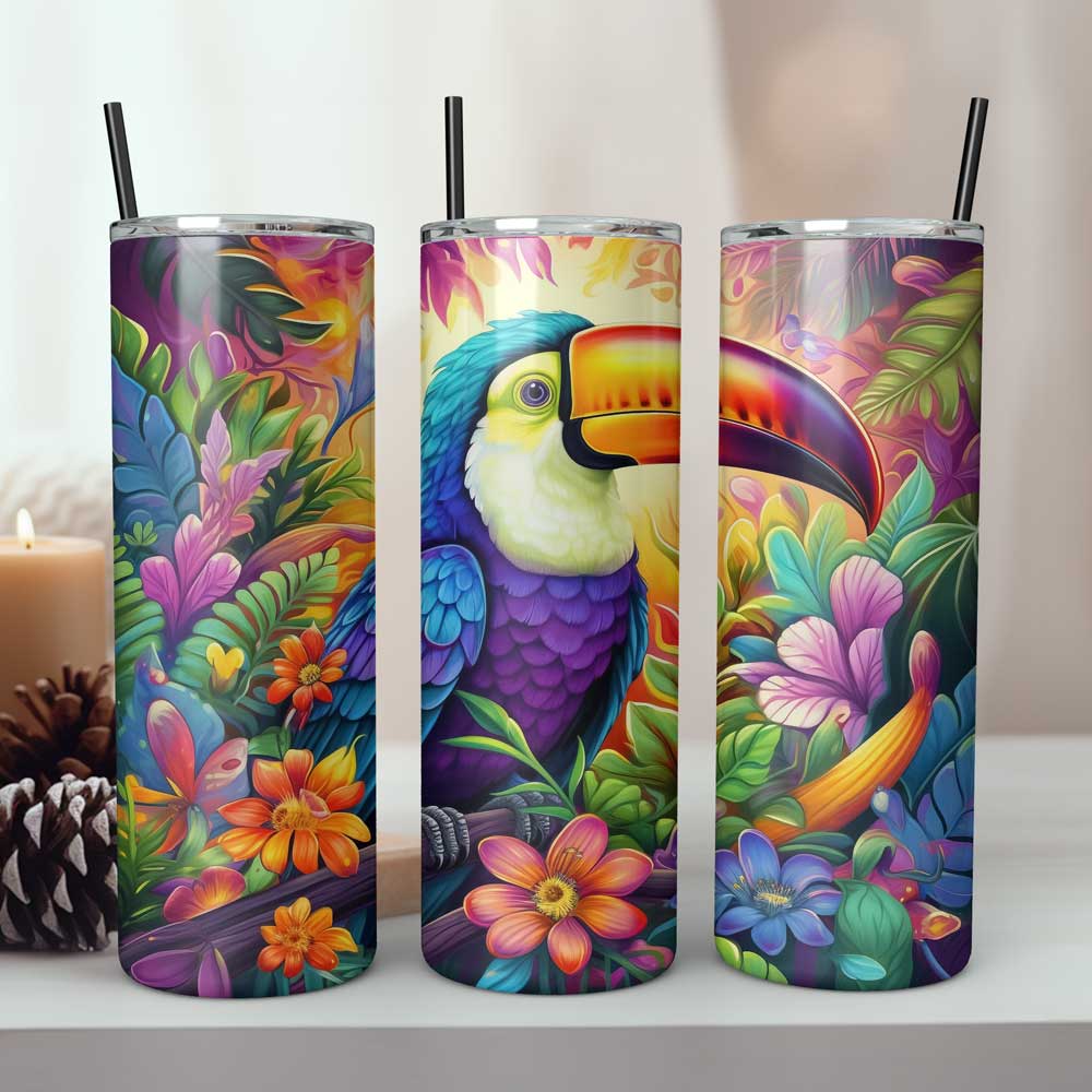 Levendige toekan tumbler