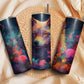 Levendige wolf tumbler met bloemen