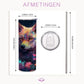 Levendige wolf tumbler met bloemen