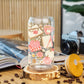 Libbey Glazen Drinkbeker 500ml – Mason Jar met Roze Herfstbladeren