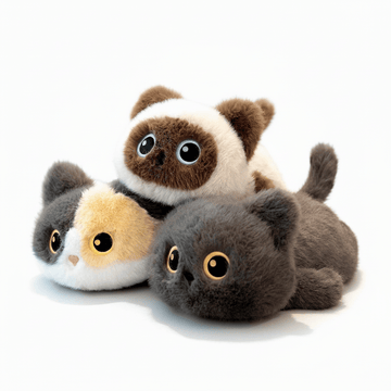Liggende Kat Knuffel – 17/30/40 cm – Siamese & Cartoon Kat – Tashanger of Knuffel – Zacht Pluche Cadeau