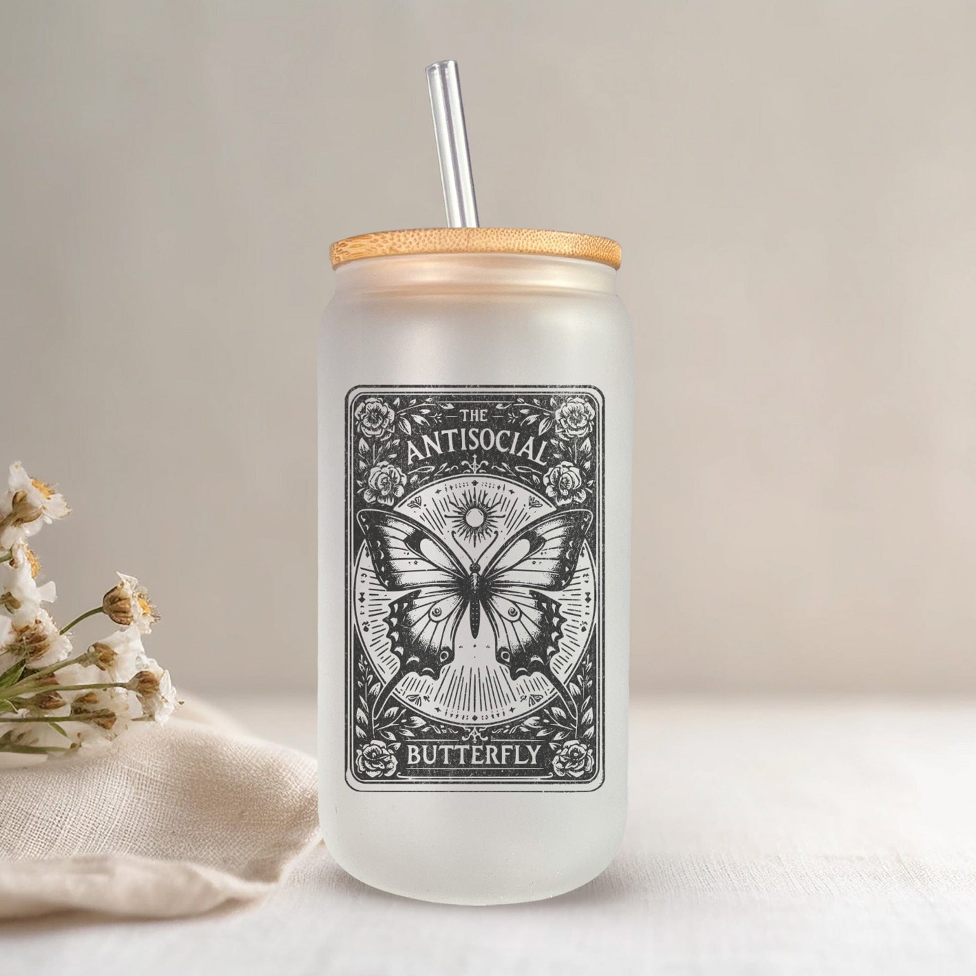 Magische tarot witglazen bekers met rietje - diverse varianten