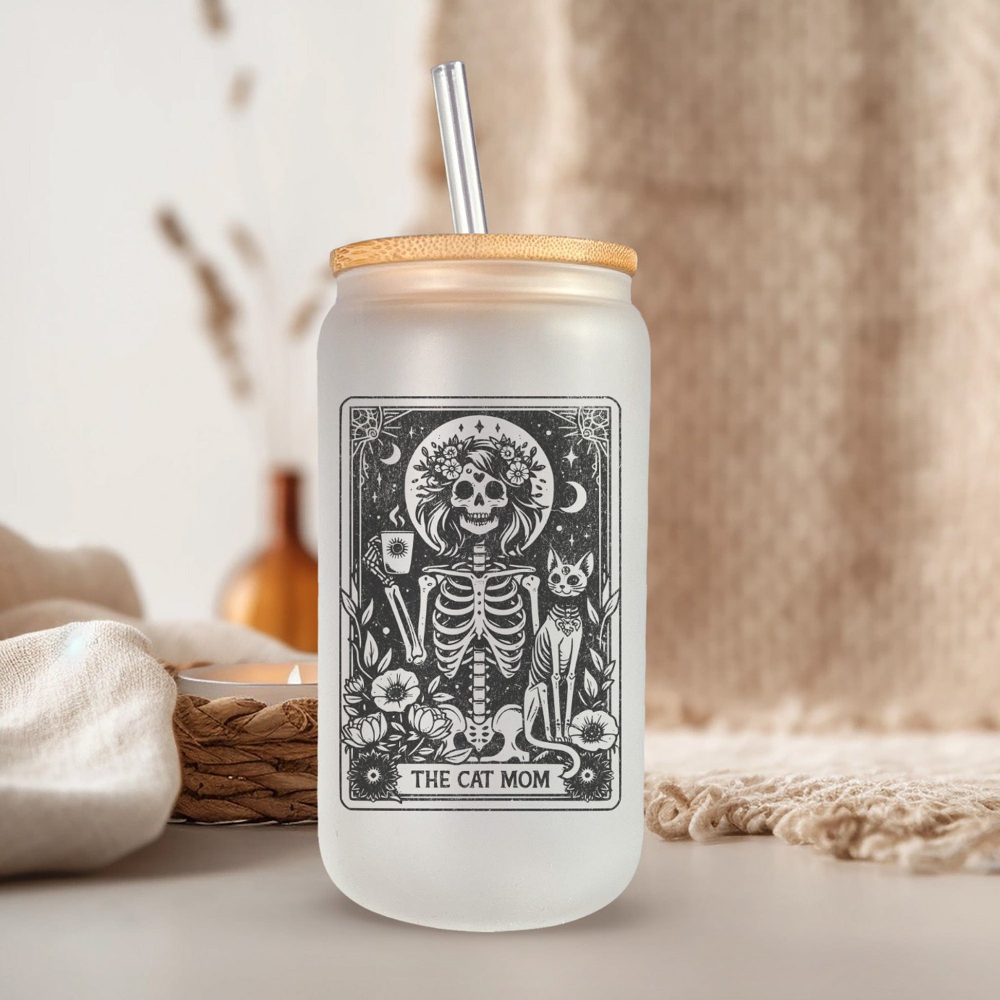 Magische tarot witglazen bekers met rietje - diverse varianten