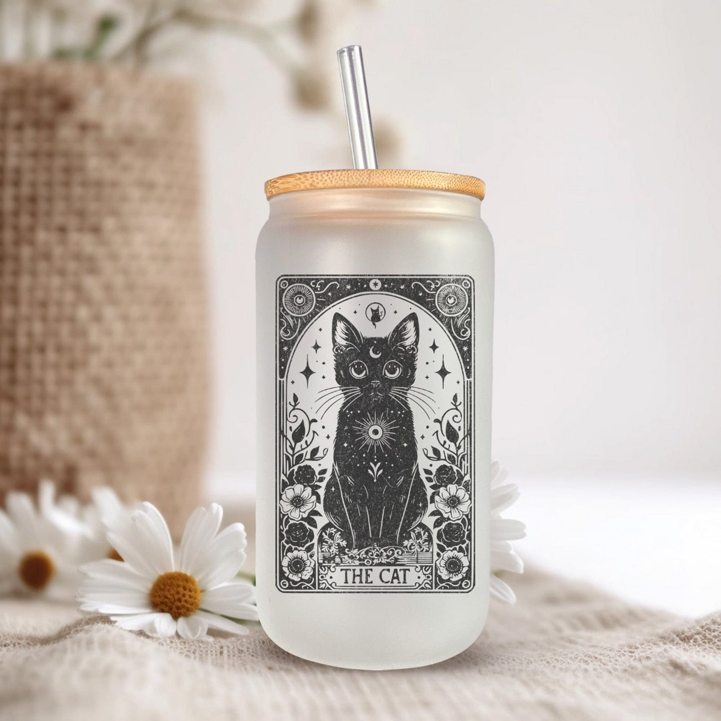 Magische tarot witglazen bekers met rietje - diverse varianten