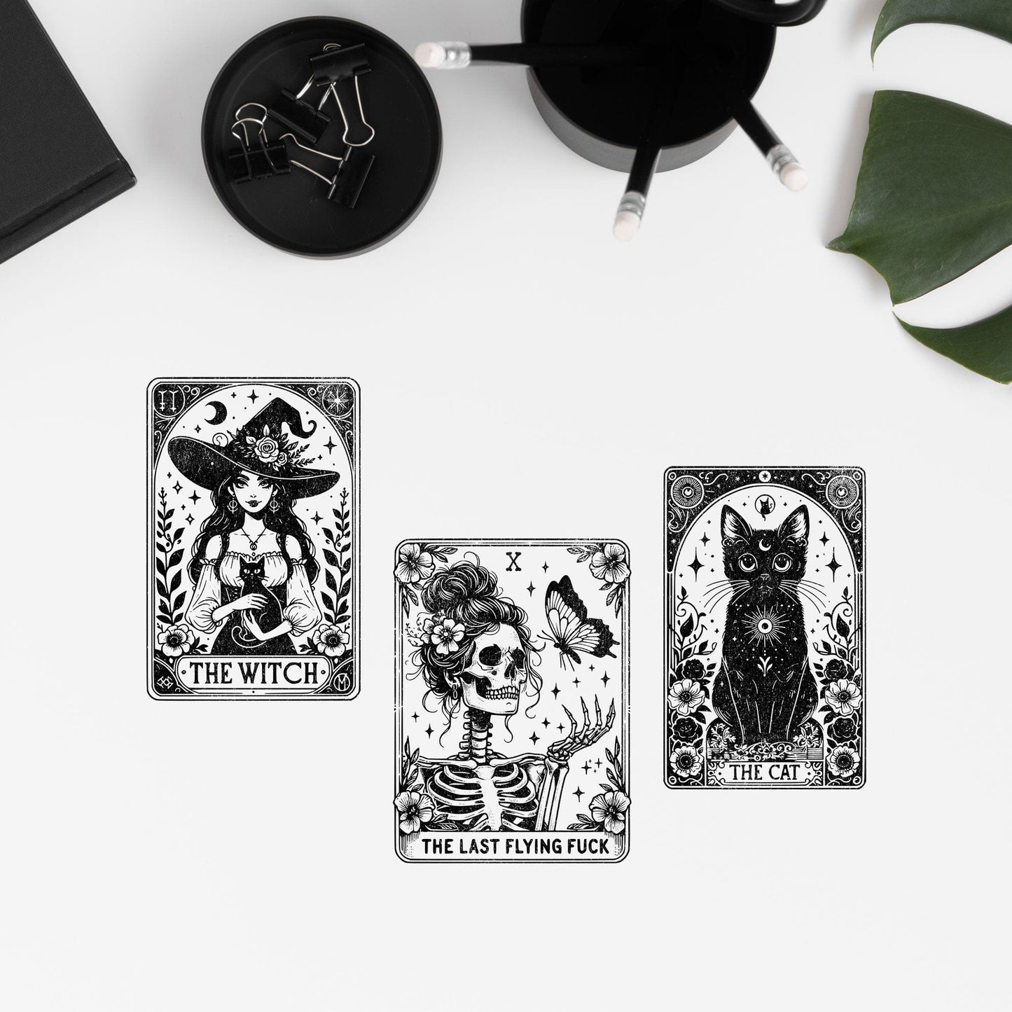 Magische tarot witglazen bekers met rietje - diverse varianten