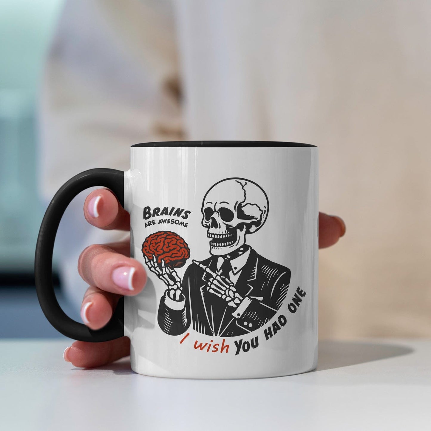 Mijn winkel Brains are awesome koffiemok met spreuk