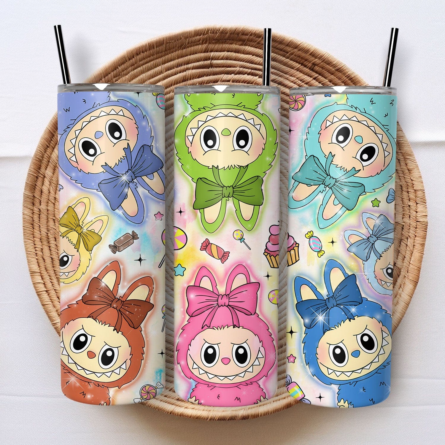 Mijn winkel Candy Labubu Tumbler 600ml – Herbruikbare Drinkbeker met Rietje & Deksel – 5 Varianten