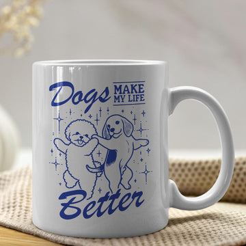 Mijn winkel Dogs Make My Life Better Koffiemok – Voor De Ware Hondenliefhebber!
