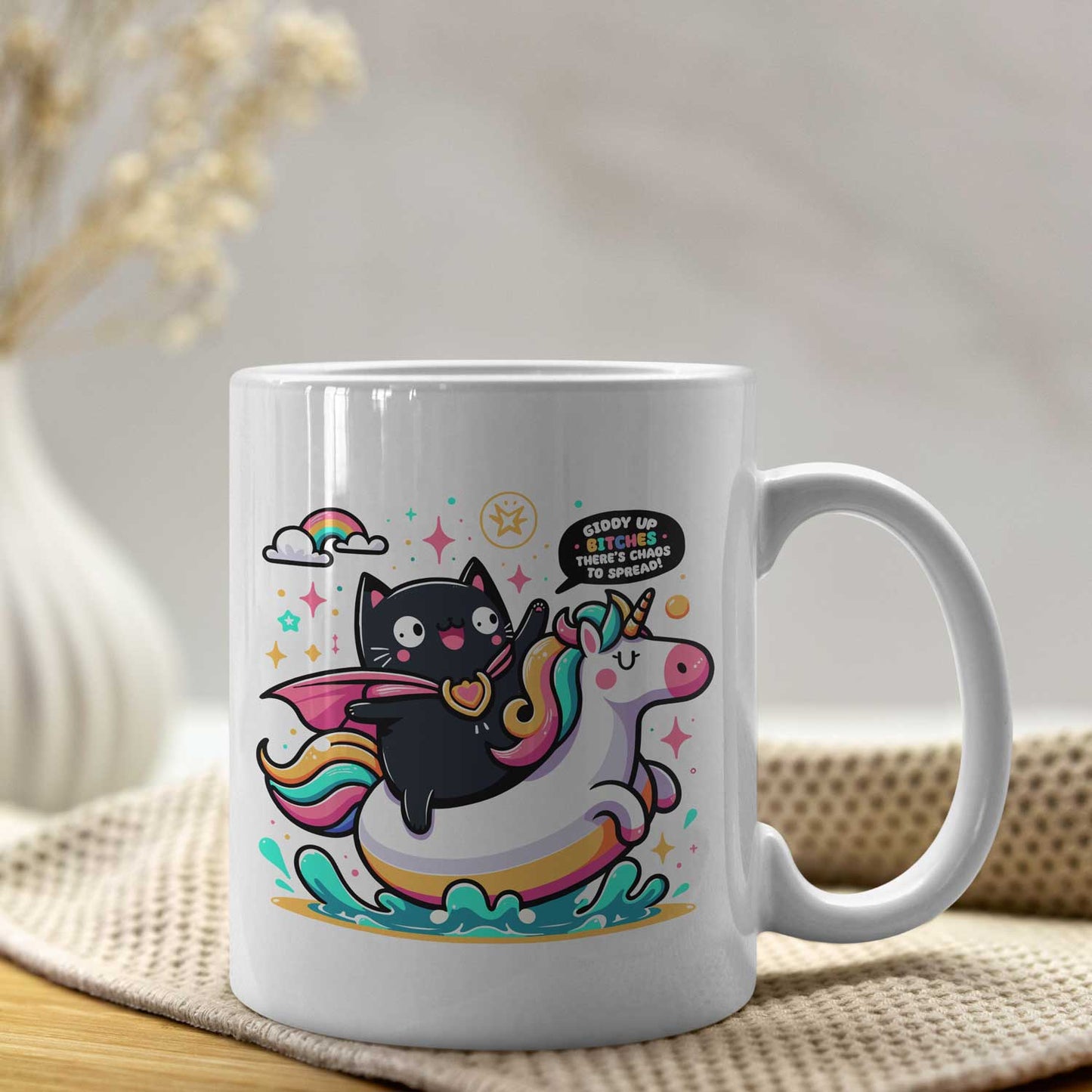 Mijn winkel Giddy up bitches, there’s chaos to spread - grappige mok