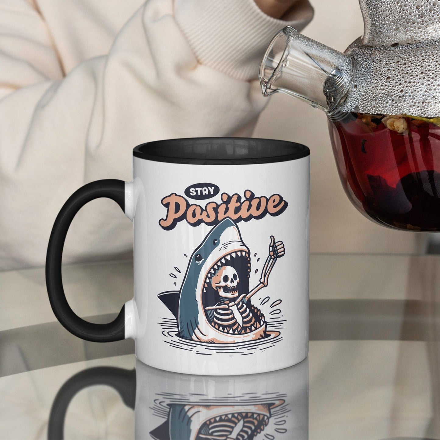Mijn winkel Grappige Stay Positive koffiemok met spreuk