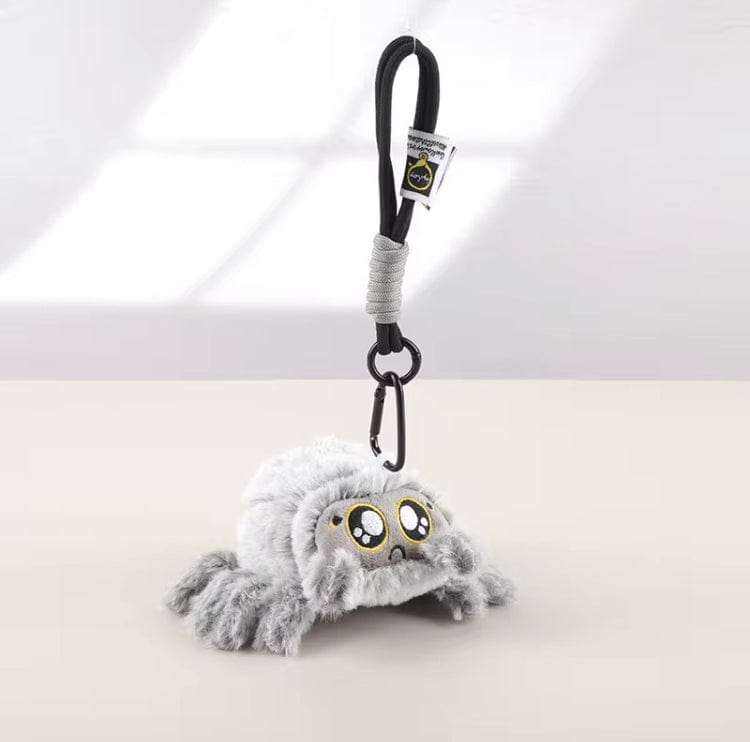 Mijn winkel Grijs Kawaii Spin Sleutelhanger – Pluche Knuffel Sleutelhanger 16cm