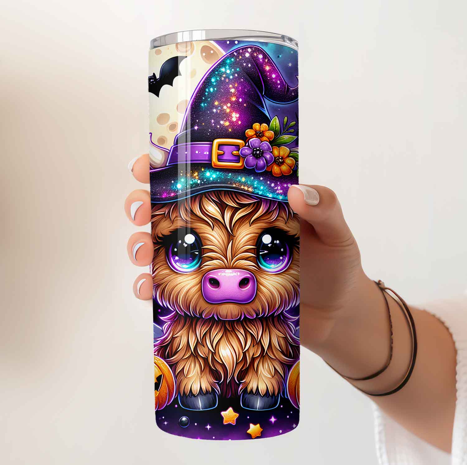 Mijn winkel Halloween Trick or Treat Schattig Highland Koetje Tumbler