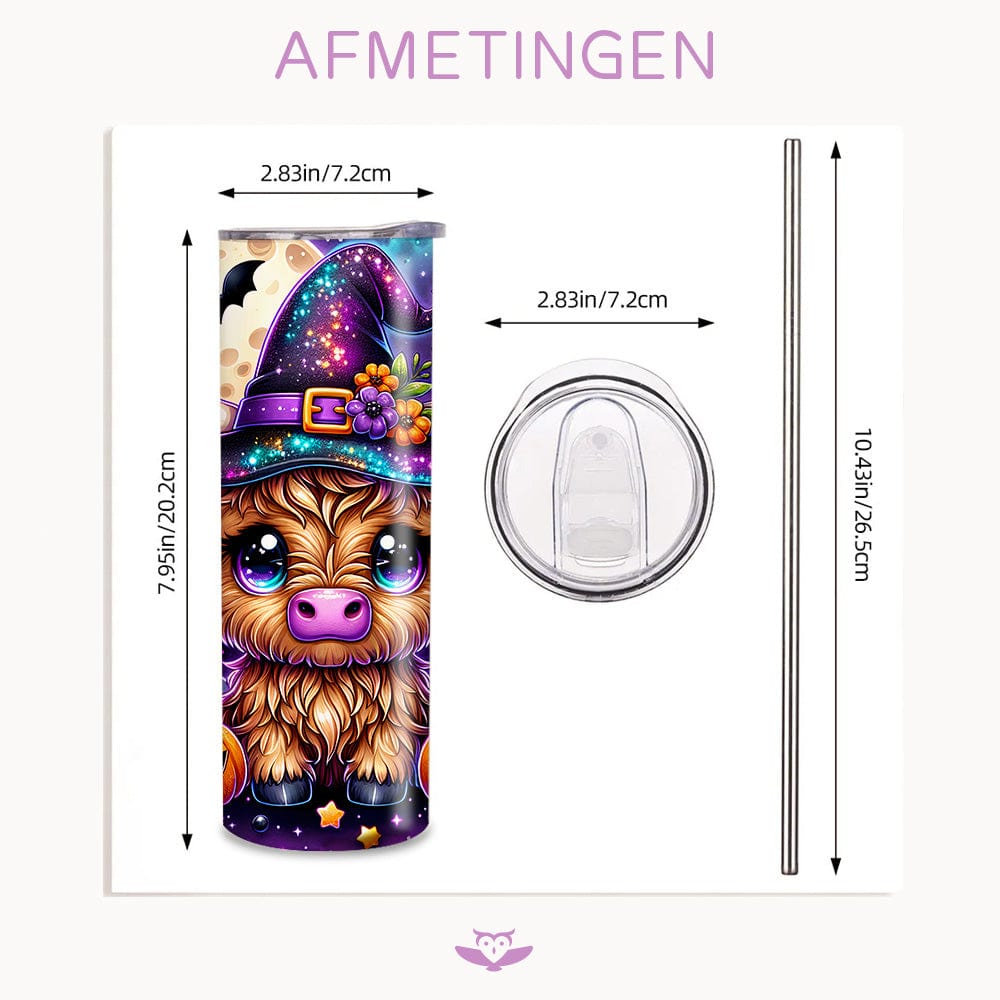 Mijn winkel Halloween Trick or Treat Schattig Highland Koetje Tumbler
