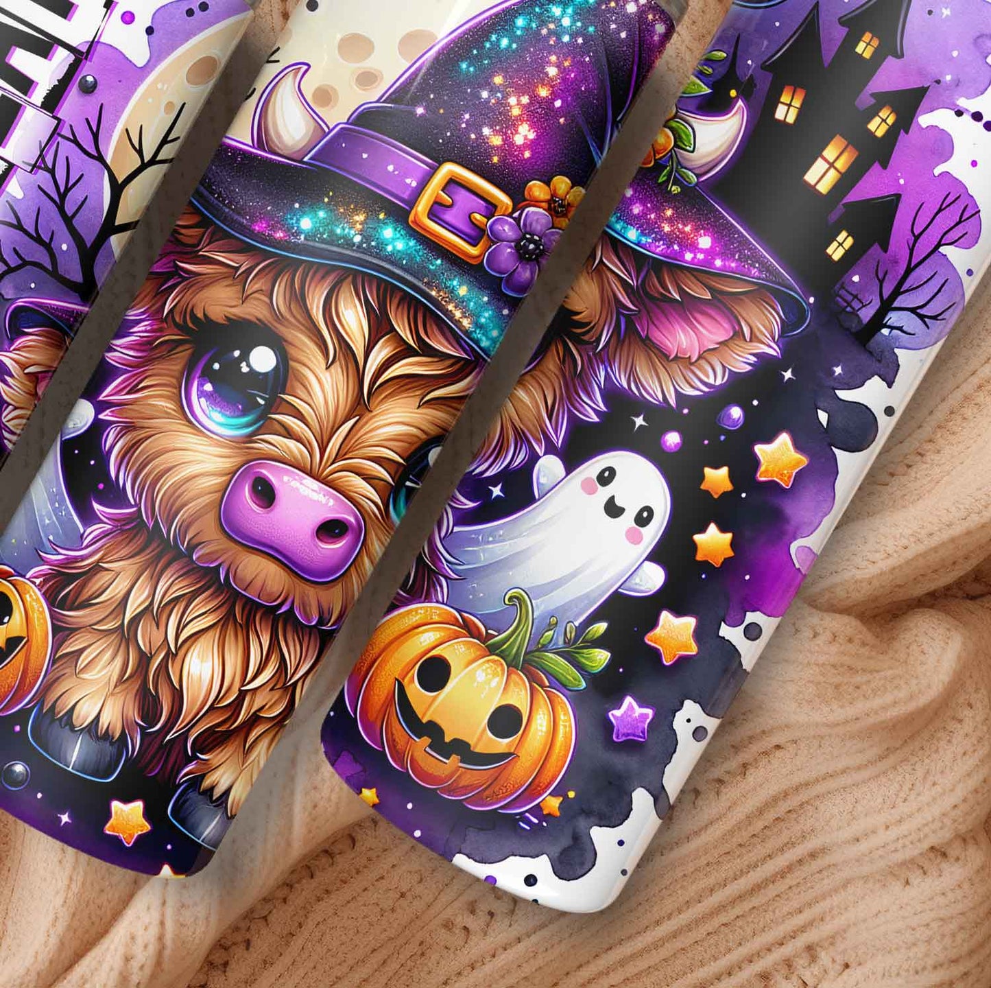 Mijn winkel Halloween Trick or Treat Schattig Highland Koetje Tumbler