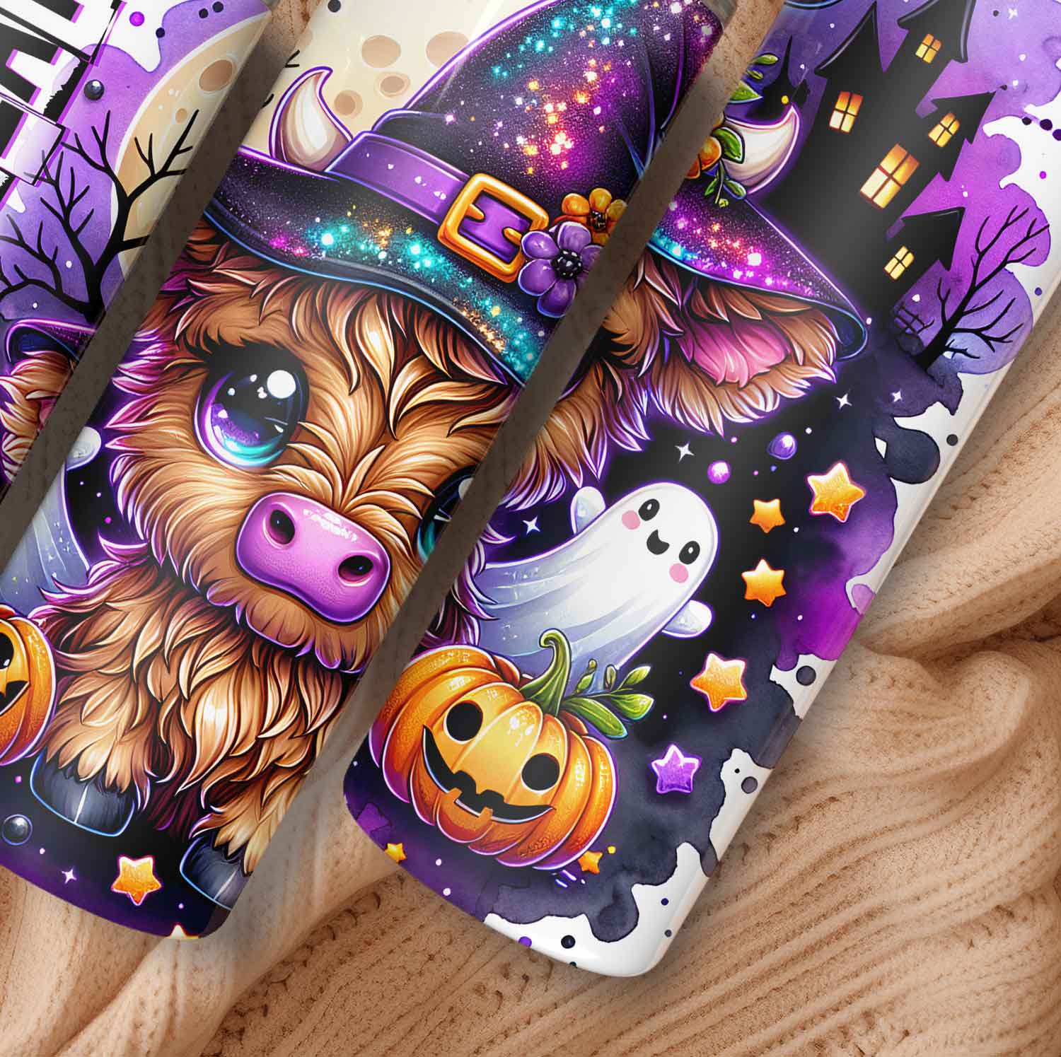 Mijn winkel Halloween Trick or Treat Schattig Highland Koetje Tumbler