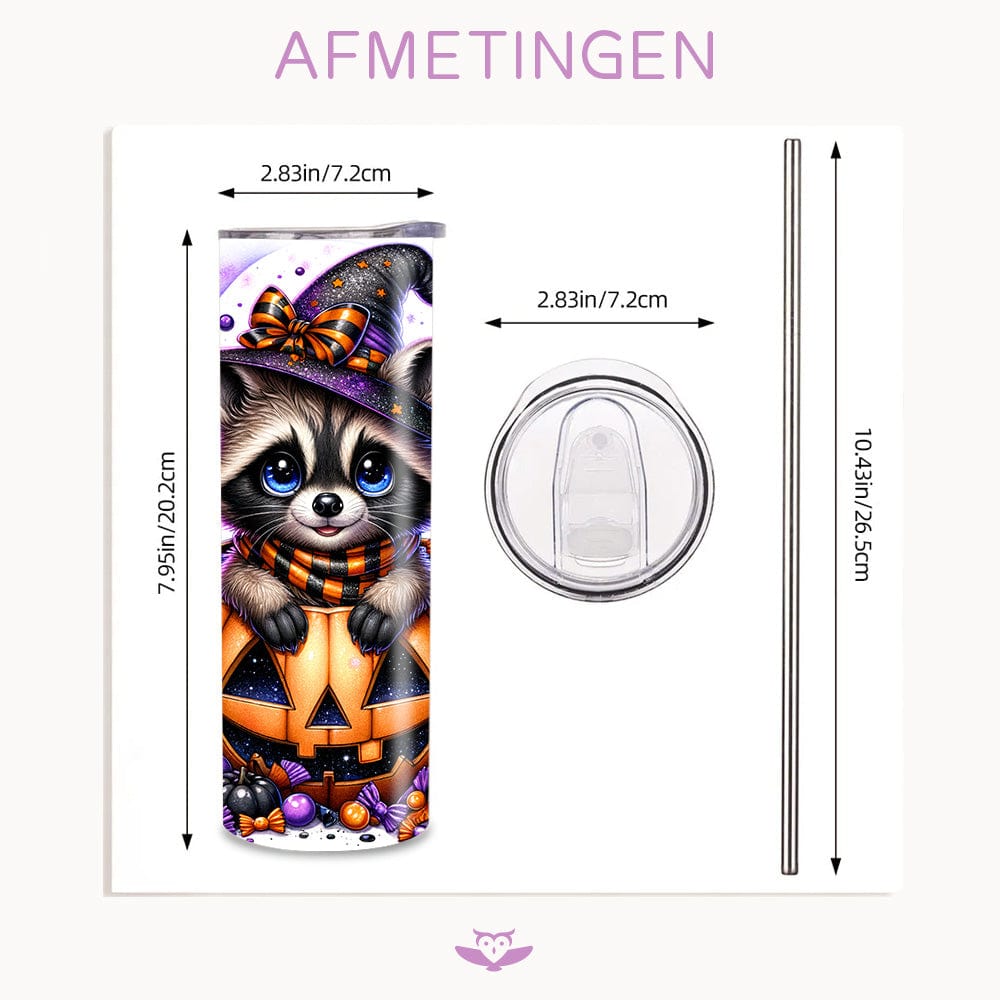 Mijn winkel Halloween Tumbler met Schattige Wasbeer