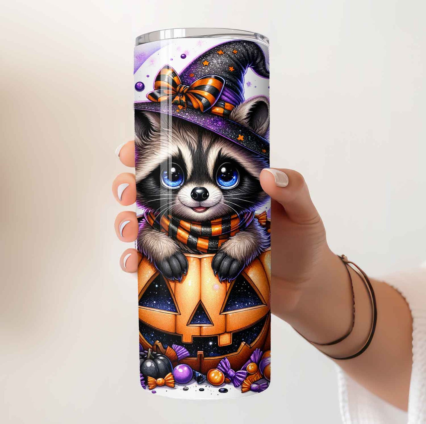 Mijn winkel Halloween Tumbler met Schattige Wasbeer