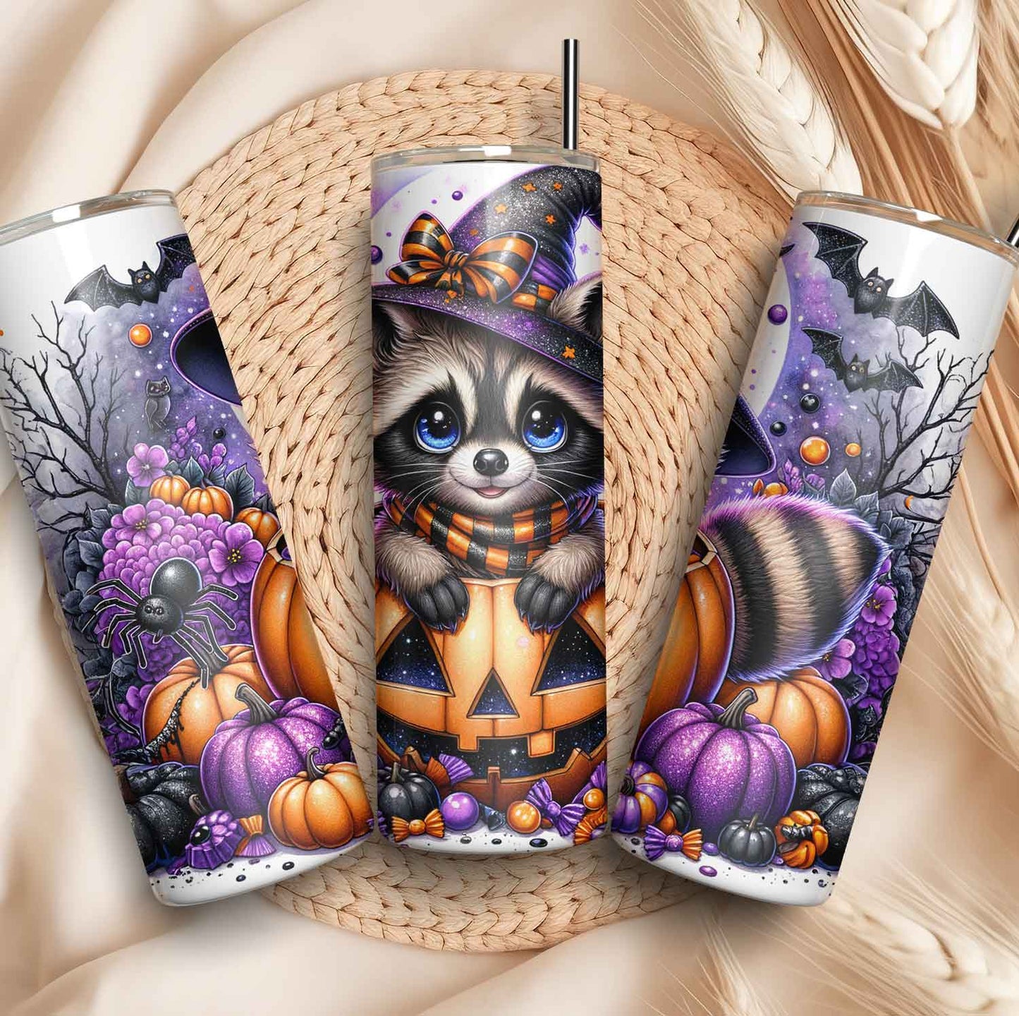 Mijn winkel Halloween Tumbler met Schattige Wasbeer