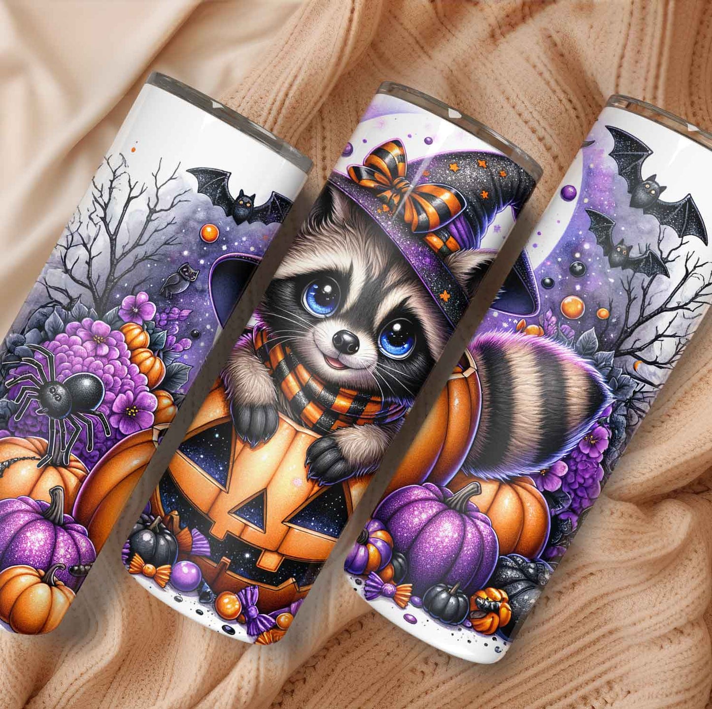 Mijn winkel Halloween Tumbler met Schattige Wasbeer