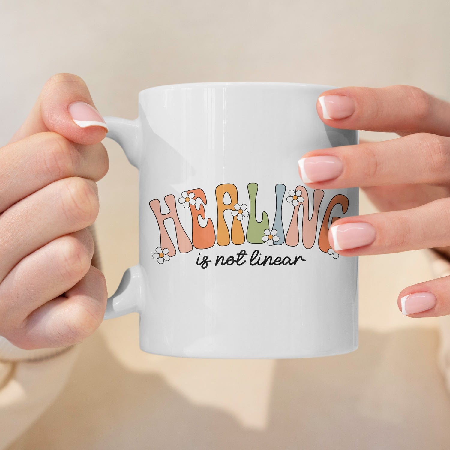 Mijn winkel Healing Is Not Linear" Mok – Een Herinnering voor de Moeilijke Dagen