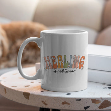 Mijn winkel Healing Is Not Linear" Mok – Een Herinnering voor de Moeilijke Dagen