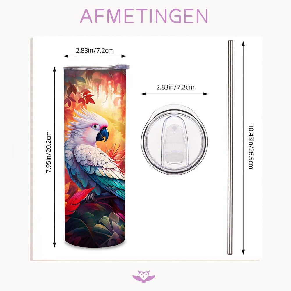 Mijn winkel Kleurrijke kaketoe tumbler