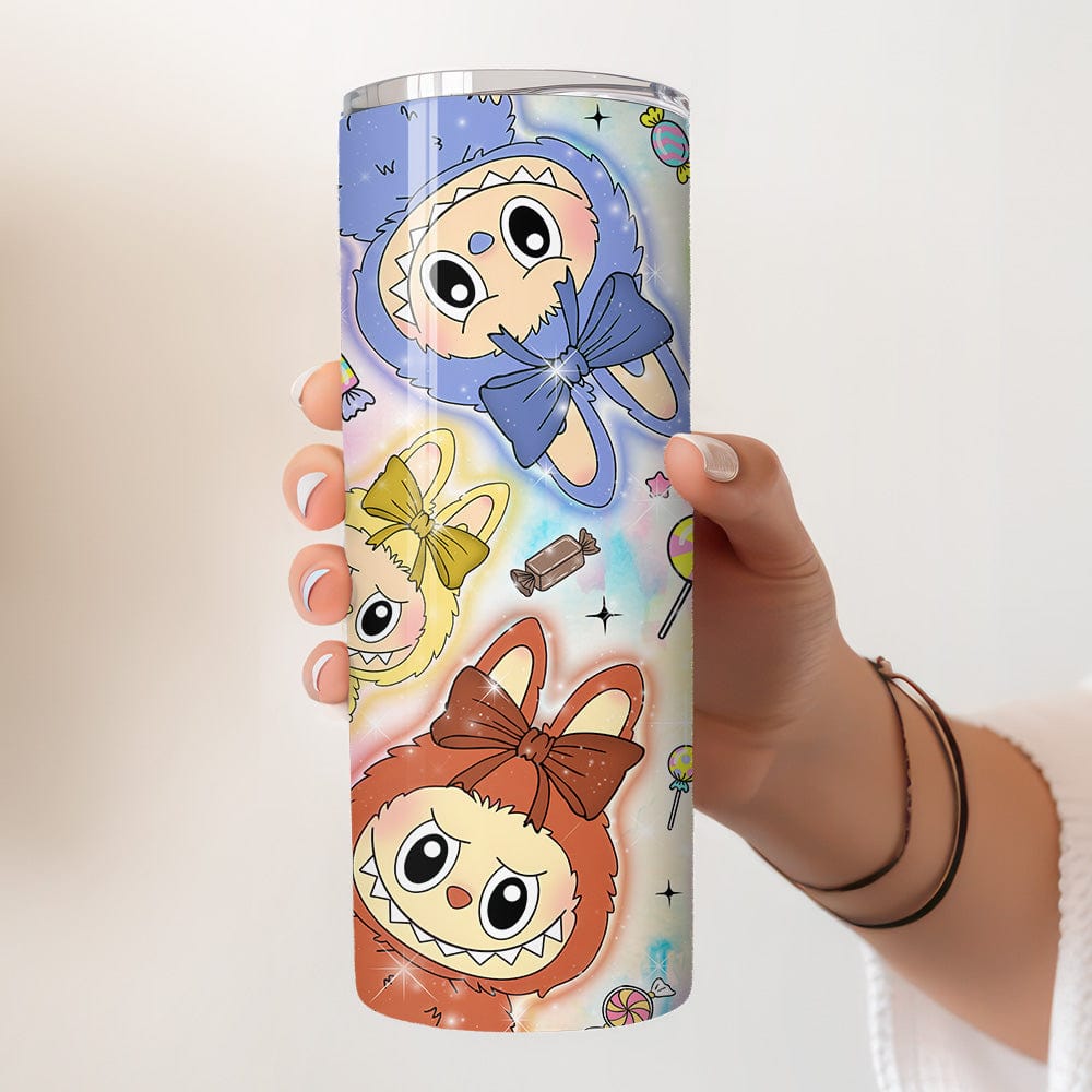 Mijn winkel Labubu Tumbler 600ml – Herbruikbare Drinkbeker met Rietje & Deksel – 5 Varianten