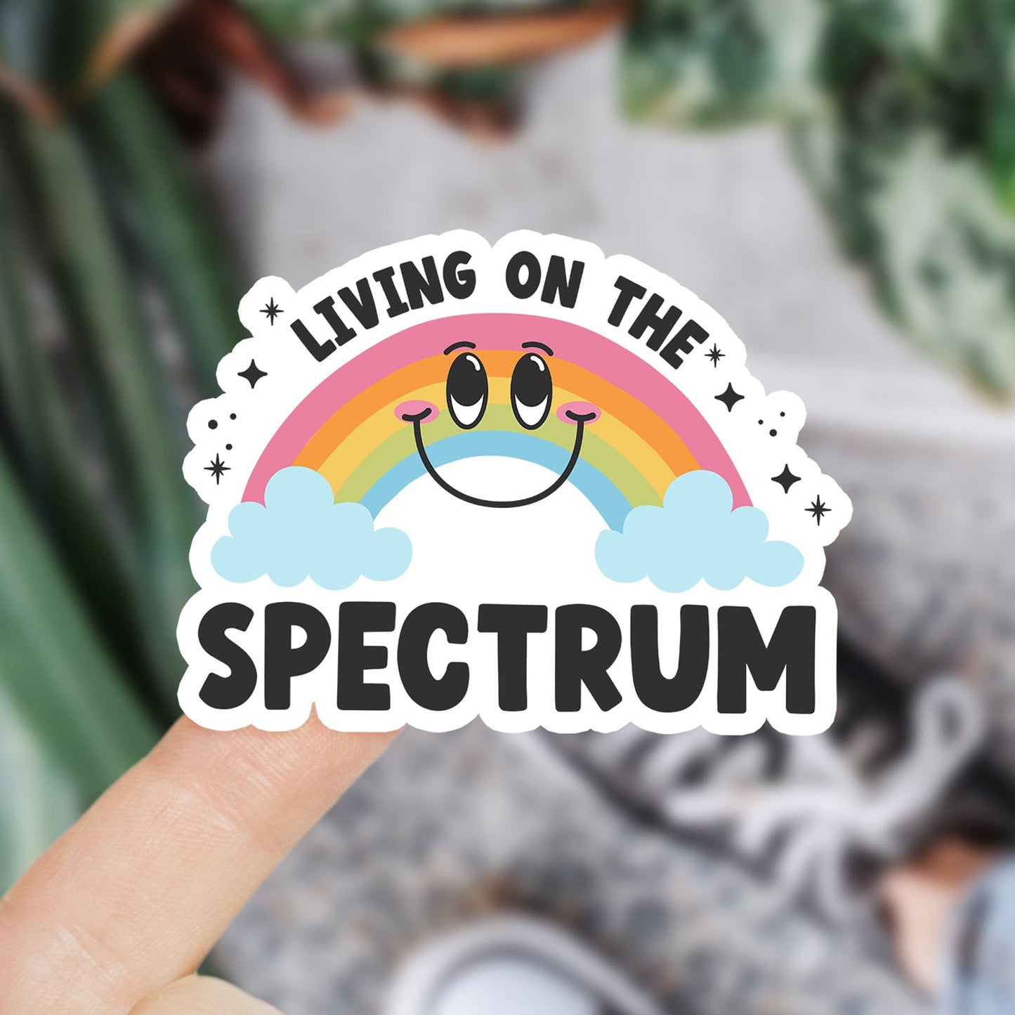 Mijn winkel Living on the spectrum waterdichte vinyl sticker