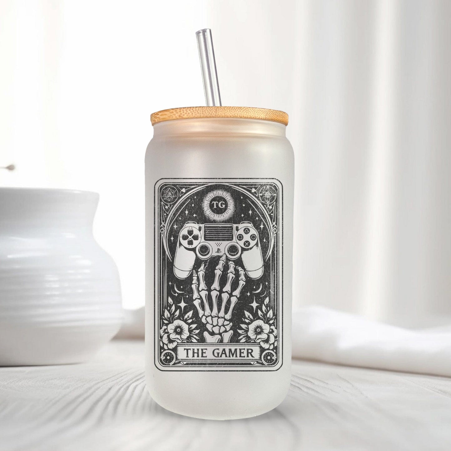 Mijn winkel Magische tarot witglazen bekers met rietje - diverse varianten